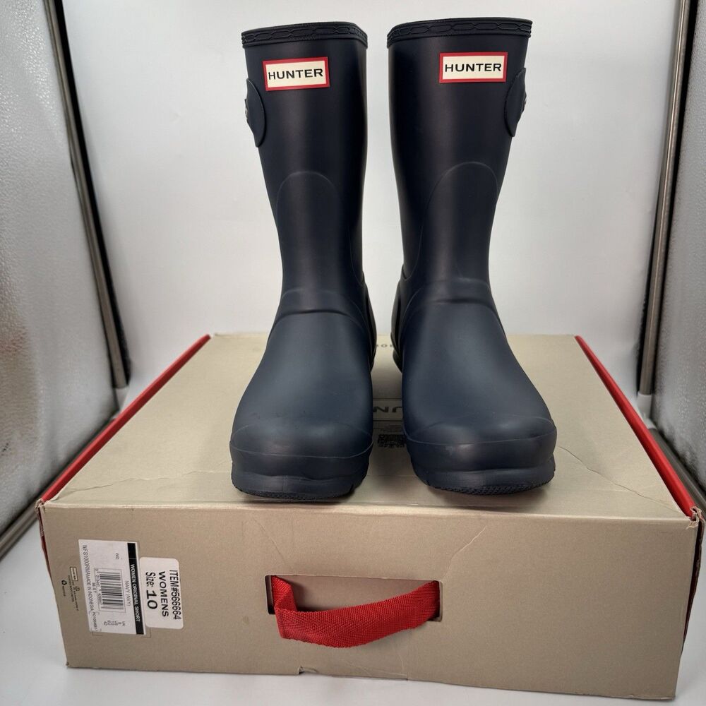 Hunter Women's Original Short Boot Navy Blue US 10 Waterproof, Rain Boot